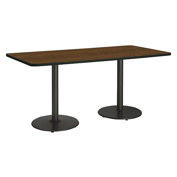 Rectangle Ped Table, Walnut/Black, 42