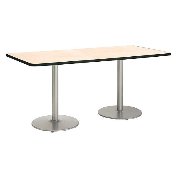 Rectangle Ped Table, Natural/Silver, 42