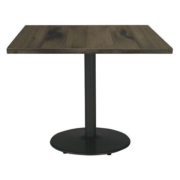 Square Wood Table, Barnwood/Black, 42