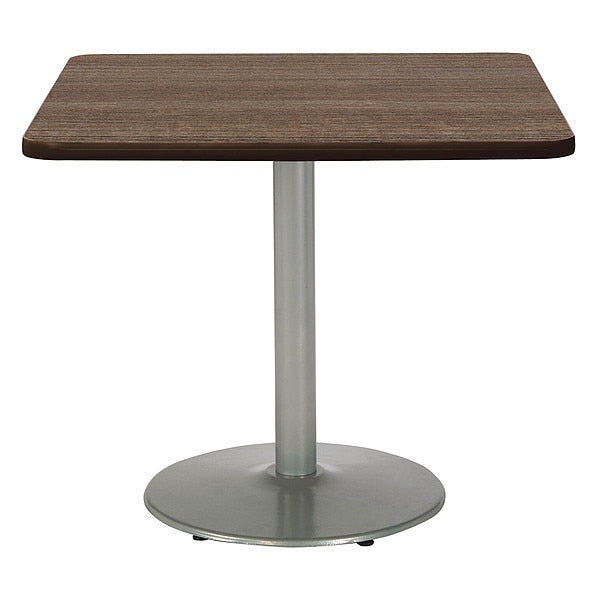 Square Ped Table, Studio Teak/Silver, 42