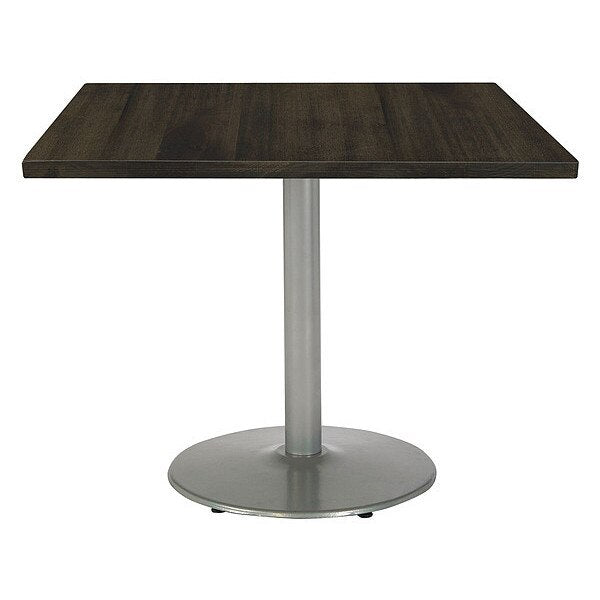 Square Wood Table, Espresso/Silver, 42