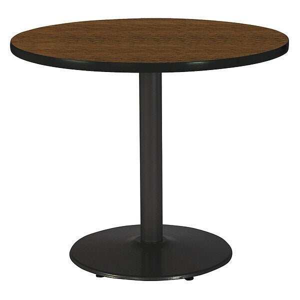 Round Ped Table, Walnut/Black, 42