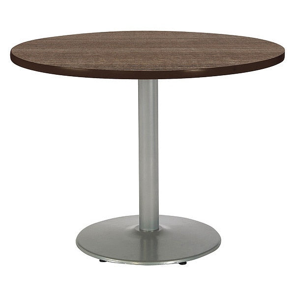 Round Ped Table, Studio Teak/Silver, 42