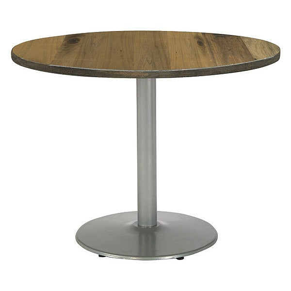 Round Wood Table, Natural/Silver, 42