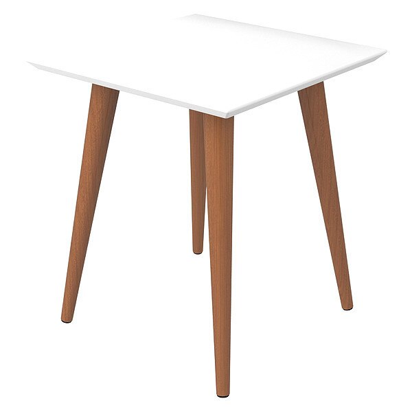 Square Utopia High Square End Table in White Gloss, 17.32 W, 17.32 L, 19.68 H, MDF Top, White Gloss