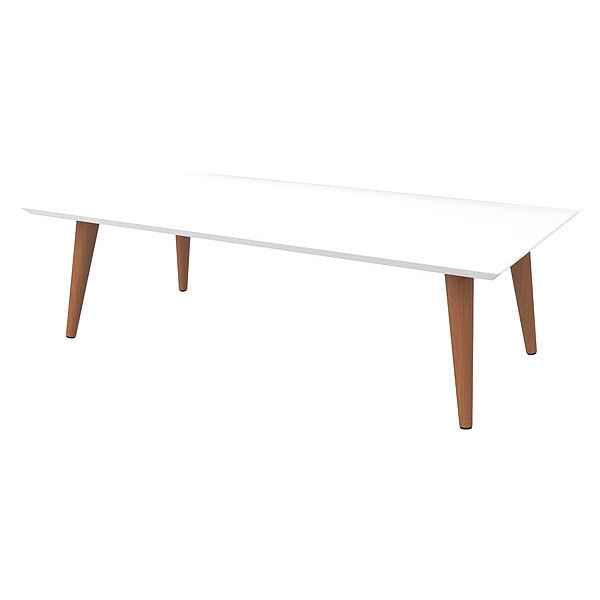 Rectangle Utopia Low Rectangle End Table in White Gloss, 40.15 W, 20.86 L, 11.81 H, MDF Top