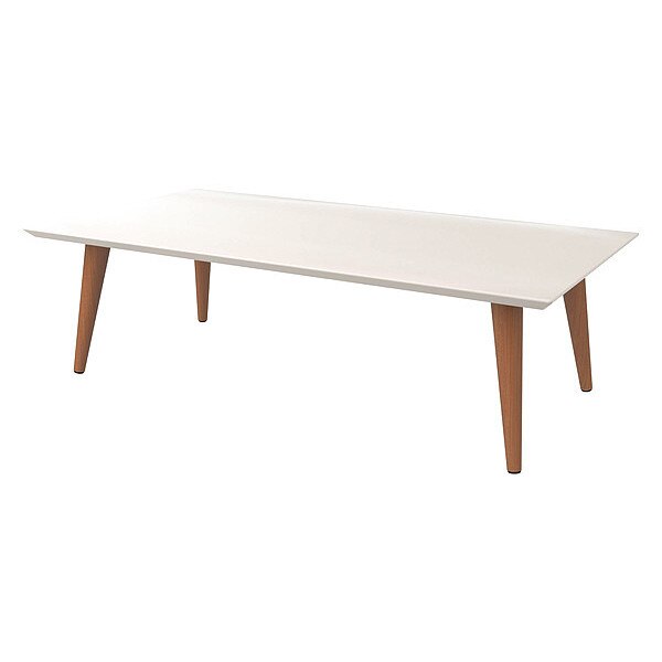 Rectangle Utopia Low Rectangle End Table in Off White, 40.15 W, 20.86 L, 11.81 H, MDF Top, White