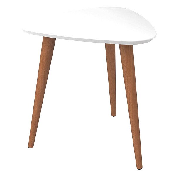 Triangle Utopia High Triangle End Table in White Gloss, 20.07 W, 18.89 L, 19.68 H, MDF Top