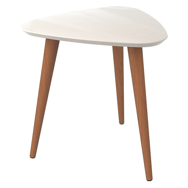 Triangle Utopia High Triangle End Table in Off White, 20.07 W, 18.89 L, 19.68 H, MDF Top, Off White