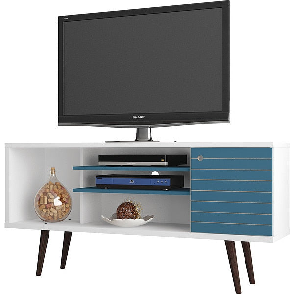 TV Stand, Mid Century, Aqua, 53.14