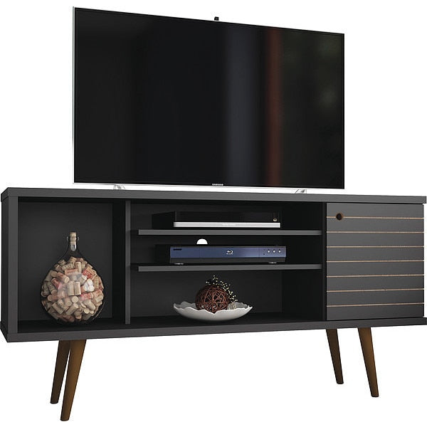 TV Stand, Mid Century, Black, 53.14