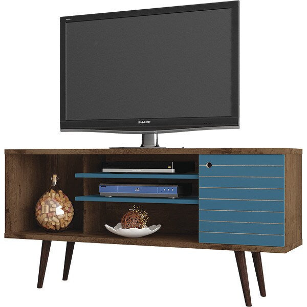 TV Stand, Mid Century, Aqua, 53.14