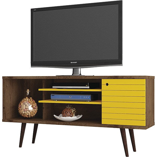 TV Stand, Mid Century, Yellow, 53.14