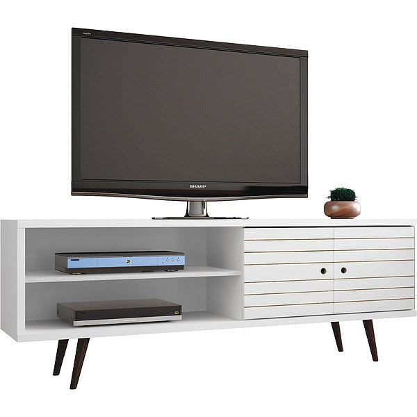 TV Stand, Mid Century, White, 62.99