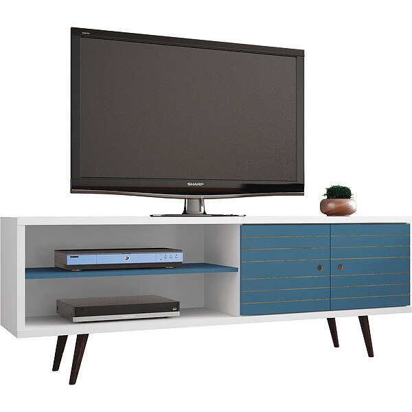 TV Stand, Mid Century, Aqua, 62.99