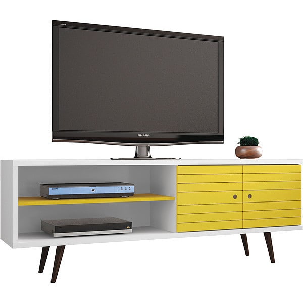 TV Stand, Mid Century, Yellow, 62.99