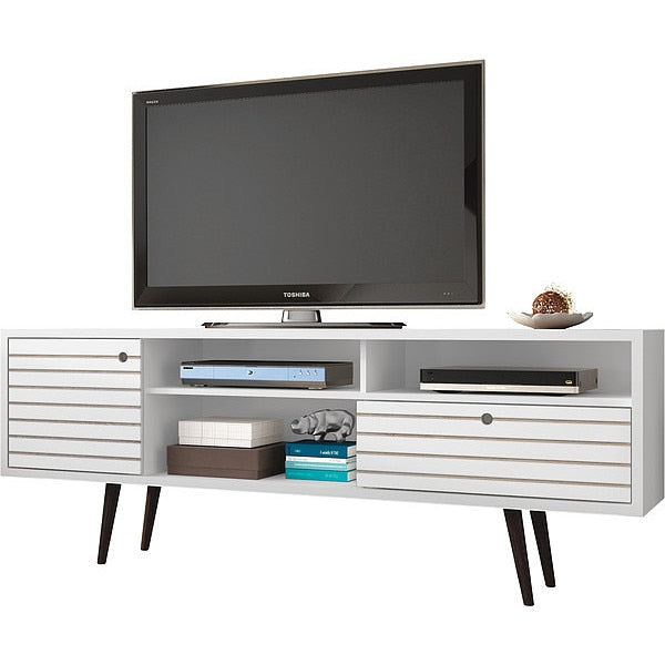 TV Stand, Mid Century, White, 70.86