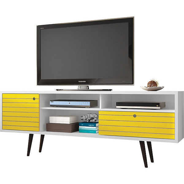 TV Stand, Mid Century, Yellow, 70.86