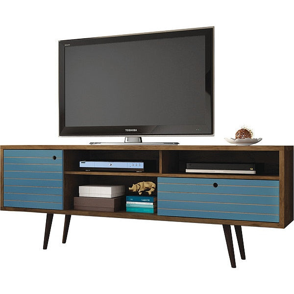 TV Stand, Mid Century, Aqua, 70.86