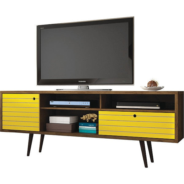 TV Stand, Mid CenturyYellow, 70.86