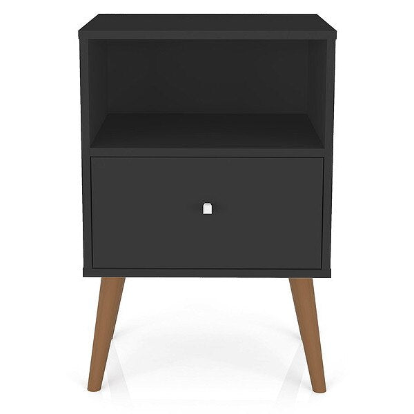 Nightstand, Mid Century, Black
