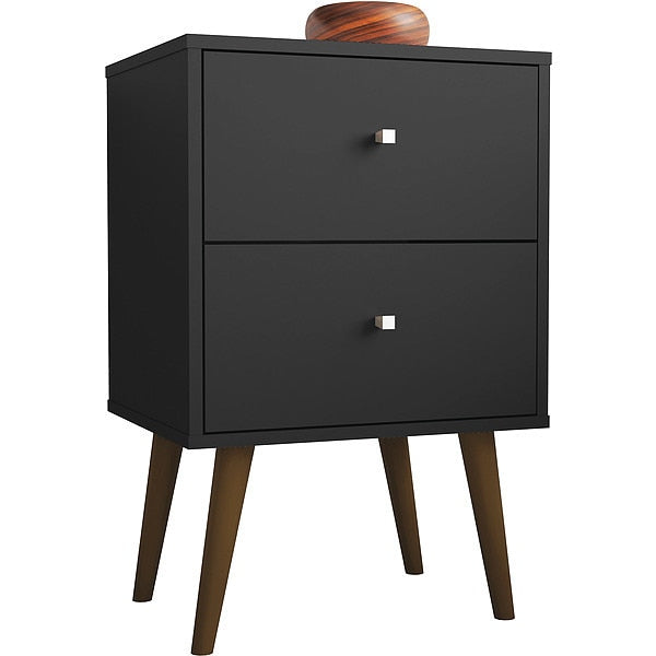 Nightstand, Mid Century, Black