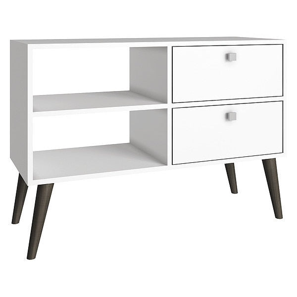 TV Stand, 2 Shelves, White