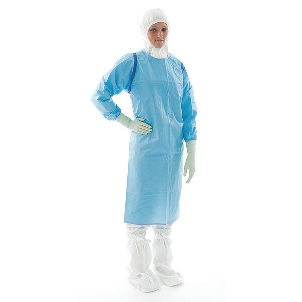 Apron With Sleeves, Sterile, Blue, PK40, L