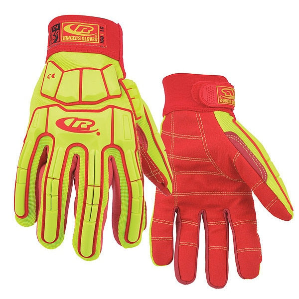 Cut Resistant Glove, Yellow/Red, S, PR