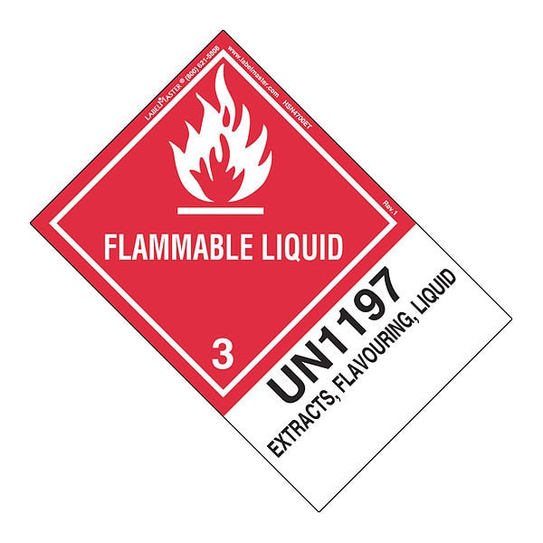 Flammable Liquid Label, UN1197, PK500, HSN4700ET