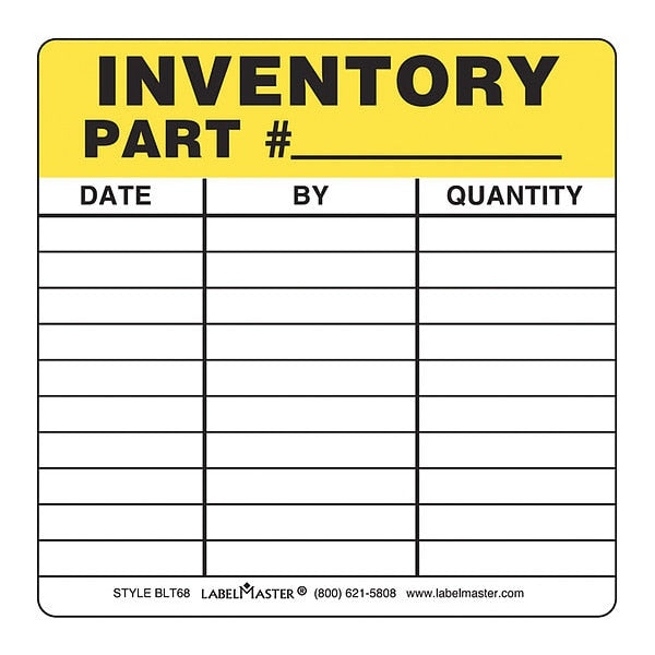 Inventory Part Number Label, PK500