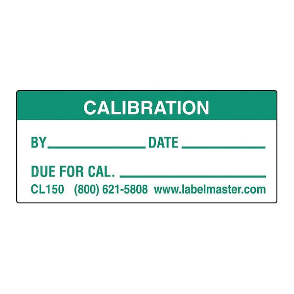 Calibration Label, Papr, 1-3/4