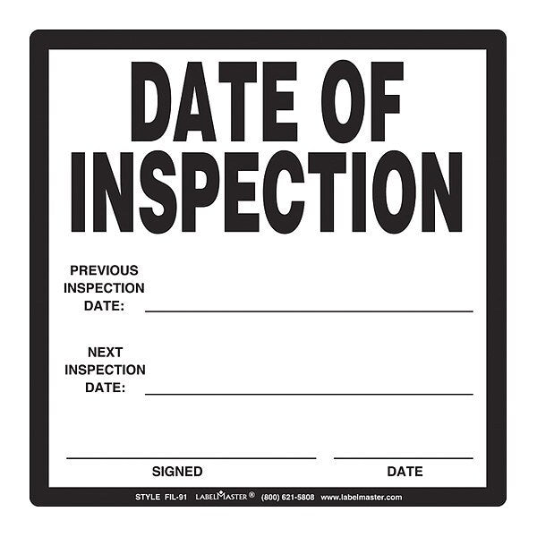 Date of Inspection Label, PK25