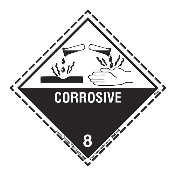 Corrosive Label, Worded, PK500