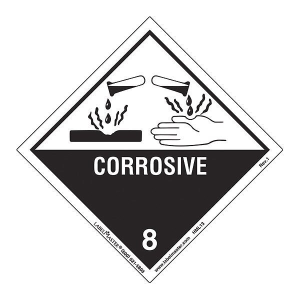 Corrosive Label, Worded, Paper, PK50
