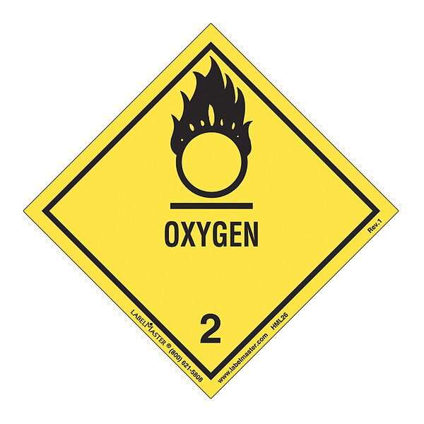 Oxygen Label, Worded, Paper, PK50