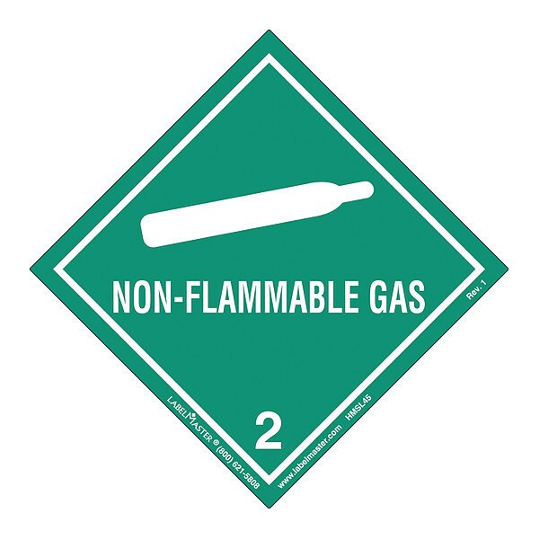 Non-Flammable Gas Label, Worde, PK25