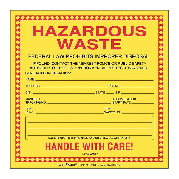Standard Waste Label, Thermal, PK100
