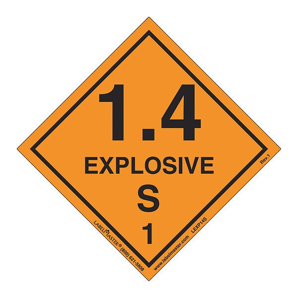 Explosive 1.4 S Label, Paper, PK500