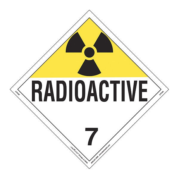Radioactive Placard, Worded, PK25