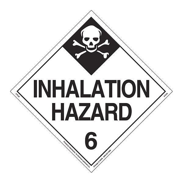 Inhalation Hazard Placard, Tagboard, PK25