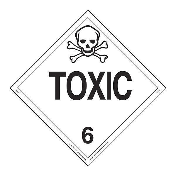 Toxic Placard, Worded, E-Z, PK25