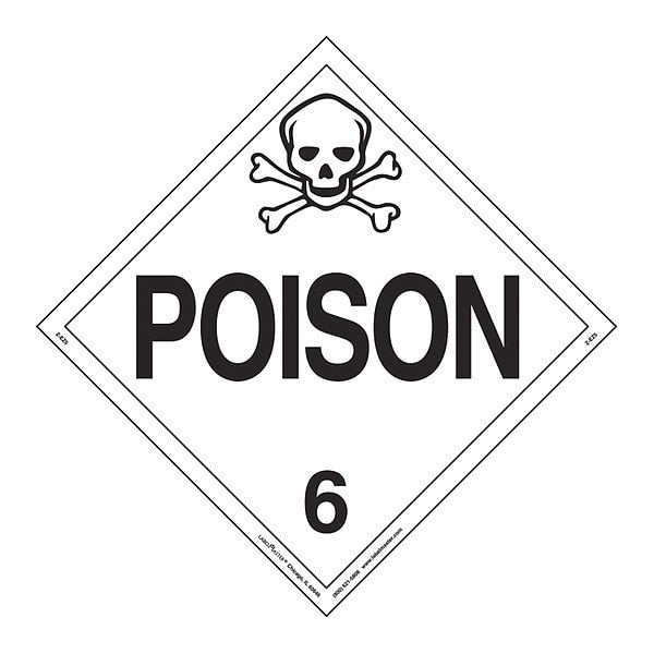 Poison Placard, Worded, E-Z, PK25