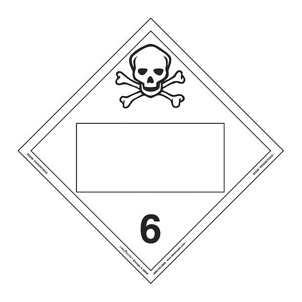 Toxic Placard, Blank, E-Z Remo, PK25