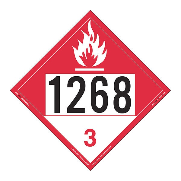 Combustible Liquid Placard, Vinyl, PK25