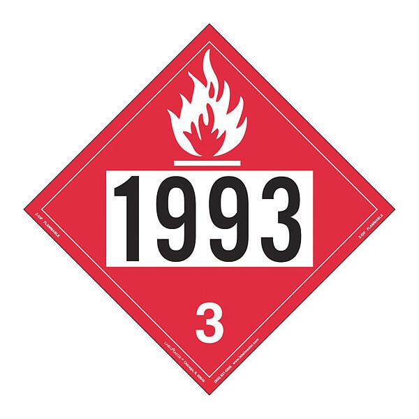 Flammable Liquid Placard, 1993, PK25