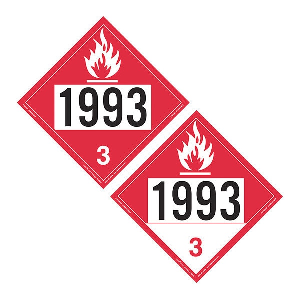 Placard1993 Flammable/1993, PK25