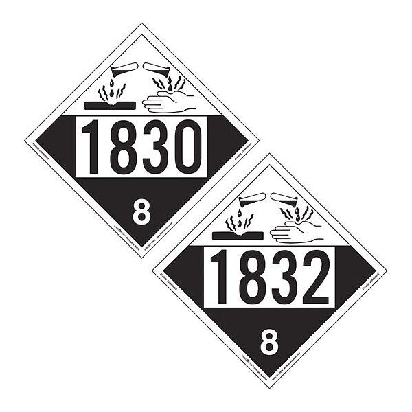 Placard1830 Corrosive/1832, PK25
