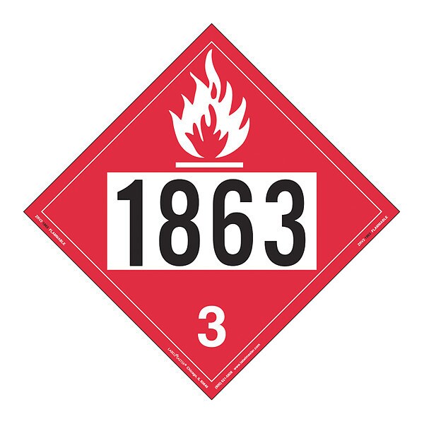 Flammable Liquid Placard, 1863, PK25