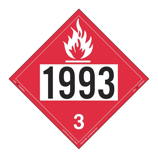 Flammable Liquid Placard, 1993, PK25